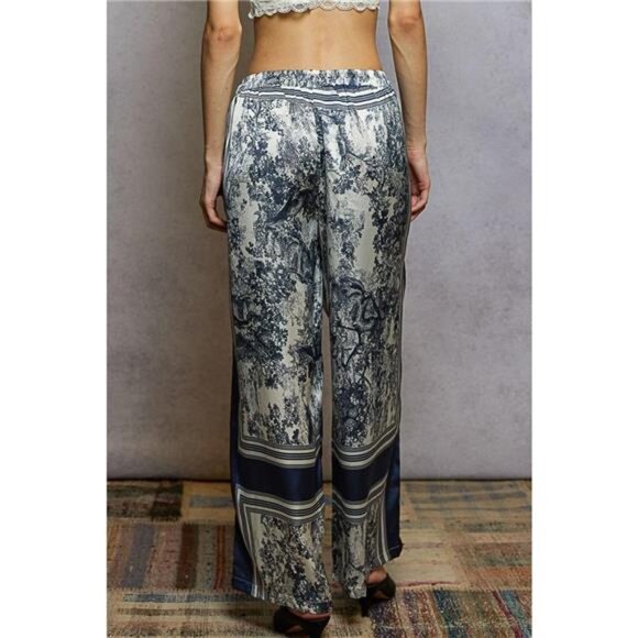 POL Floral Printed Woven Wide Leg Drawstring Pants - Picture 3 of 7